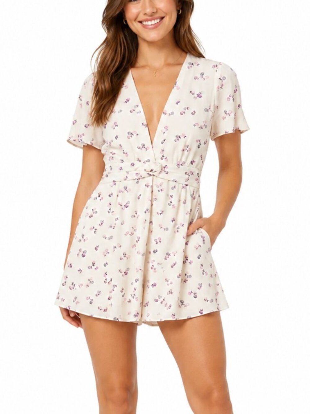 Express Floral Short Sleeve Romper (Size 6)